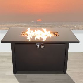 25'' H x 42'' W Steel Outdoor Fire Pit Table with Lid 25'' H x 42'' W Steel Outdoor Fire Pit Table with Lid